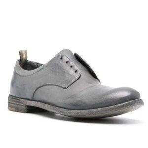 Officine Creative Lexikon 501 Oxford Derby Shoes Grey Leather Size 39 Minimalist